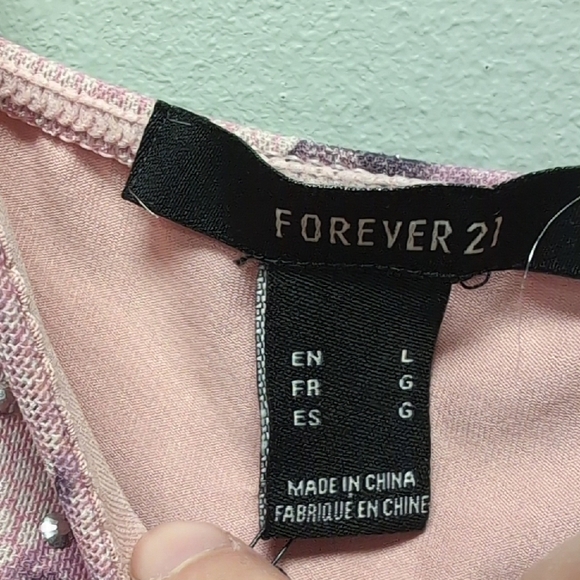 Forever 21 Holiday/ Pink Sleeveless Spaghetti Strap Dress/ Sparkles Size Large - Picture 3 of 6